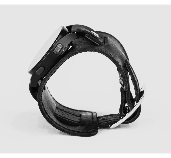Leather cuff band compatible with Samsung and other Smart watches strap, Handmade UA code 2230st
