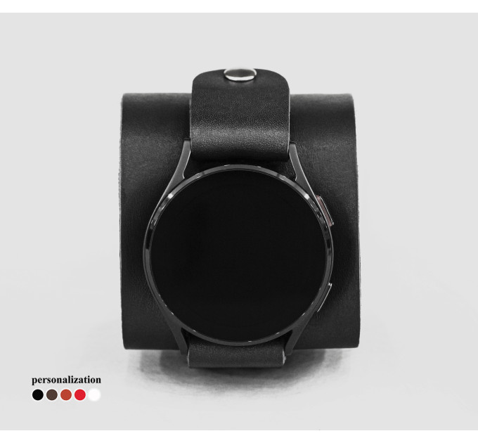 Leather cuff band compatible with Samsung and other Smart watches strap, Handmade UA code 2235