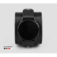 Leather cuff band compatible with Samsung and other Smart watches strap, Handmade UA code 2235st