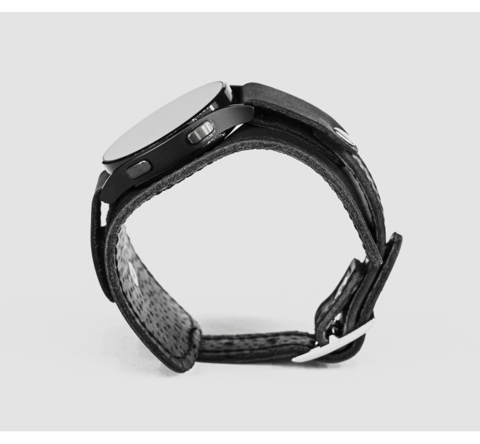 Leather cuff band compatible with Samsung and other Smart watches strap, Handmade UA code 2235st