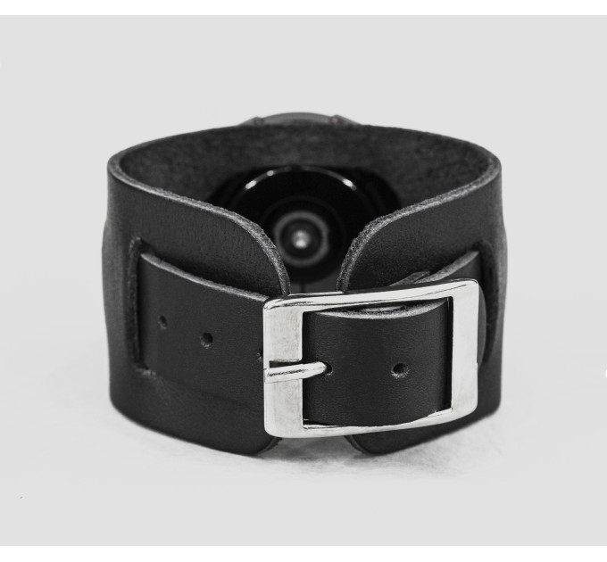 Leather cuff band compatible with Samsung and other Smart watches strap, Handmade UA code 2240