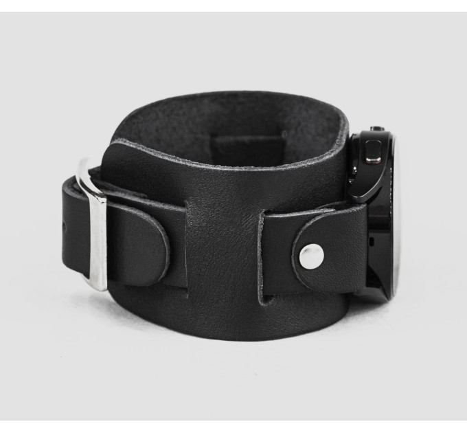 Leather cuff band compatible with Samsung and other Smart watches strap, Handmade UA code 2240