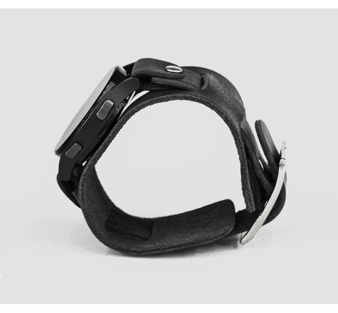 Leather cuff band compatible with Samsung and other Smart watches strap, Handmade UA code 2240