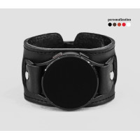 Leather cuff band compatible with Samsung and other Smart watches strap, Handmade UA code 2240st