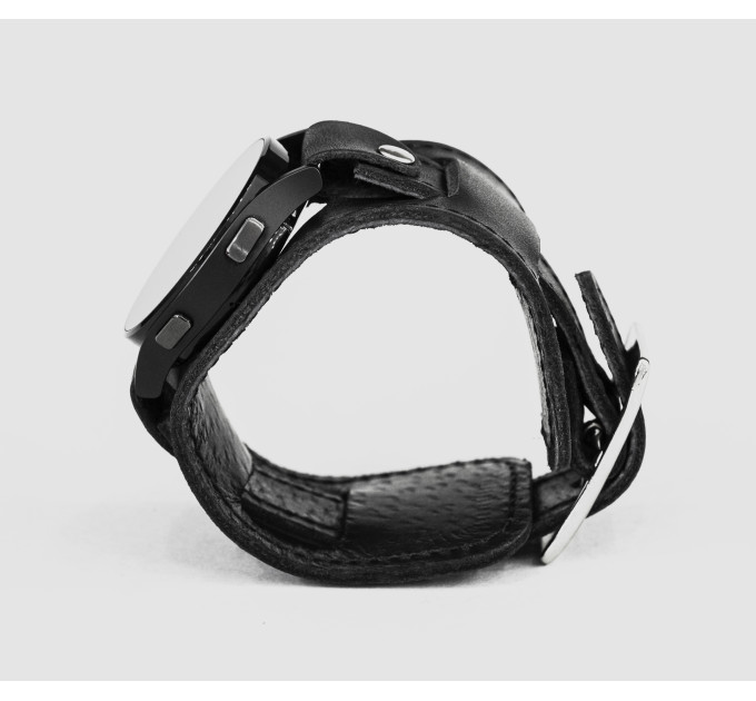 Leather cuff band compatible with Samsung and other Smart watches strap, Handmade UA code 2240st