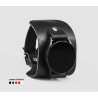 Leather cuff band compatible with Samsung and other Smart watches strap, Handmade UA code 2310