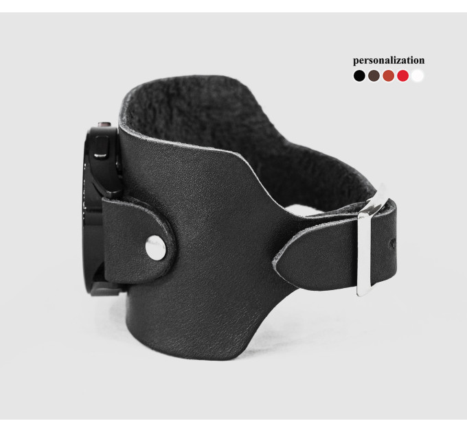 Leather cuff band compatible with Samsung and other Smart watches strap, Handmade UA code 2310