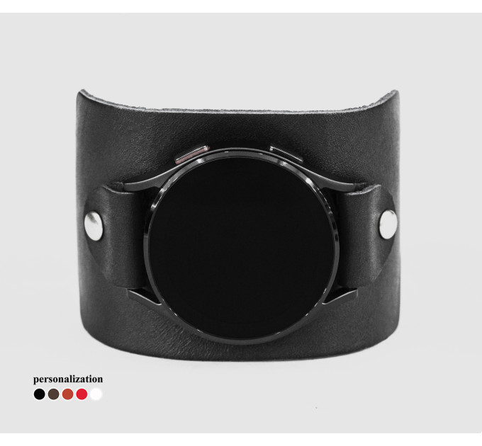 Leather cuff band compatible with Samsung and other Smart watches strap, Handmade UA code 2310