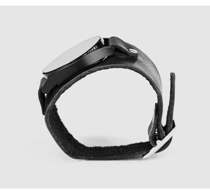 Leather cuff band compatible with Samsung and other Smart watches strap, Handmade UA code 2310