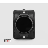 Leather cuff band compatible with Samsung and other Smart watches strap, Handmade UA code 2310st