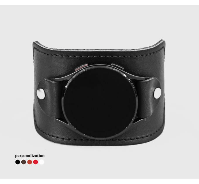 Leather cuff band compatible with Samsung and other Smart watches strap, Handmade UA code 2310st