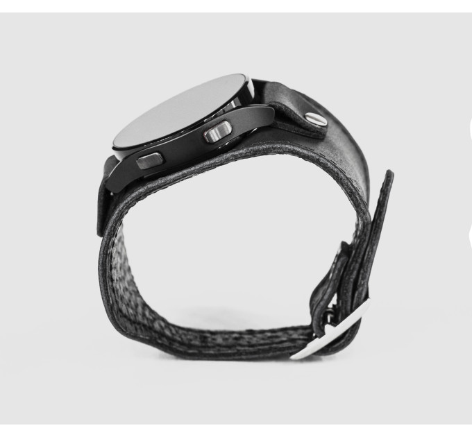 Leather cuff band compatible with Samsung and other Smart watches strap, Handmade UA code 2310st