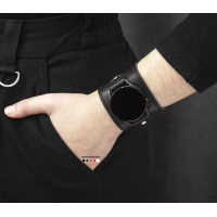 Leather cuff band compatible with Samsung and other Smart watches strap, Handmade UA code 2310st