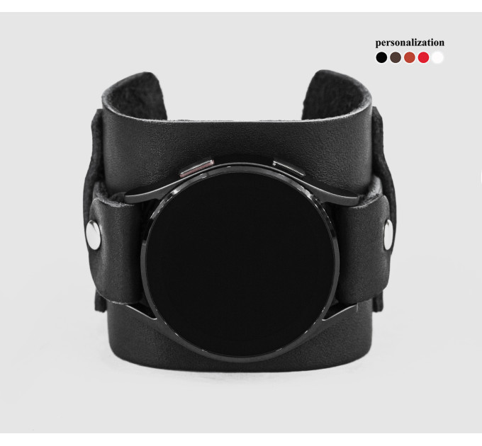 Leather cuff band compatible with Samsung and other Smart watches strap, Handmade UA code 2330