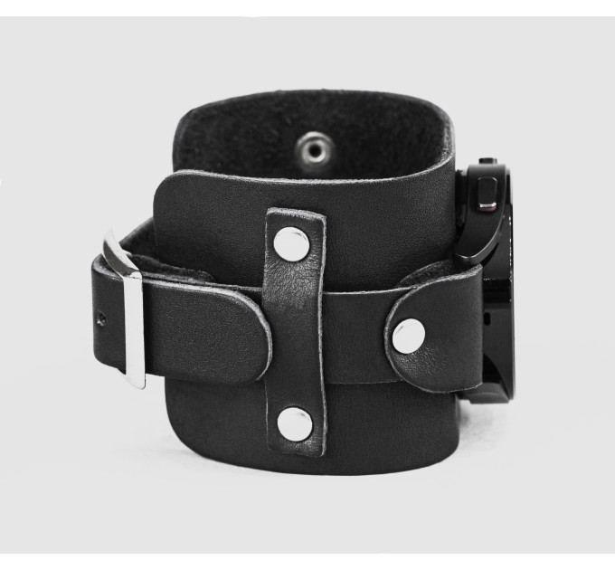 Leather cuff band compatible with Samsung and other Smart watches strap, Handmade UA code 2330