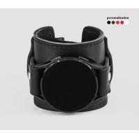 Leather cuff band compatible with Samsung and other Smart watches strap, Handmade UA code 2330st
