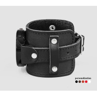 Leather cuff band compatible with Samsung and other Smart watches strap, Handmade UA code 2330st