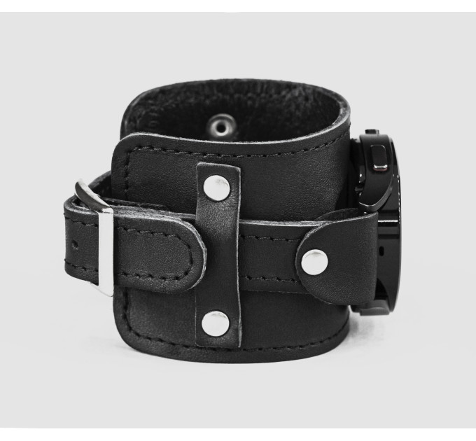Leather cuff band compatible with Samsung and other Smart watches strap, Handmade UA code 2330st