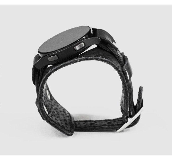 Leather cuff band compatible with Samsung and other Smart watches strap, Handmade UA code 2330st