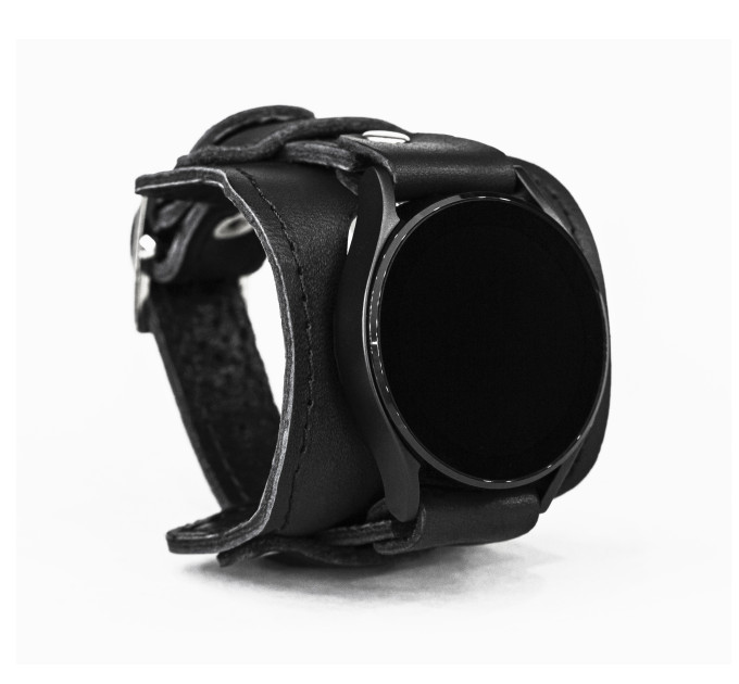 Leather cuff band compatible with Samsung and other Smart watches strap, Handmade UA code 2335st