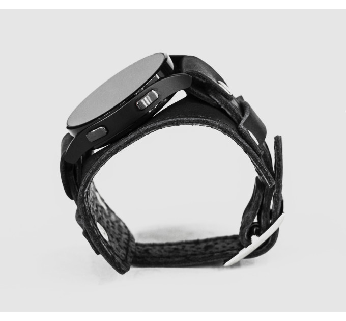 Leather cuff band compatible with Samsung and other Smart watches strap, Handmade UA code 2335st
