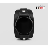 Leather cuff band compatible with Samsung and other Smart watches strap, Handmade UA code 2357