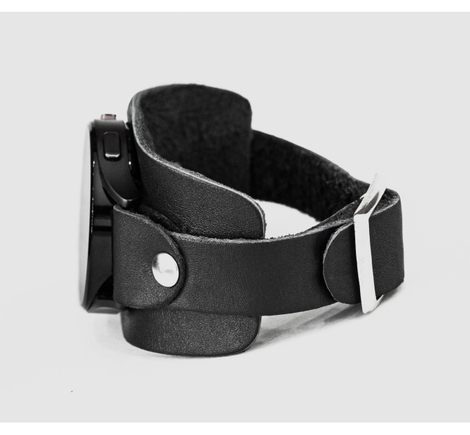 Leather cuff band compatible with Samsung and other Smart watches strap, Handmade UA code 2357