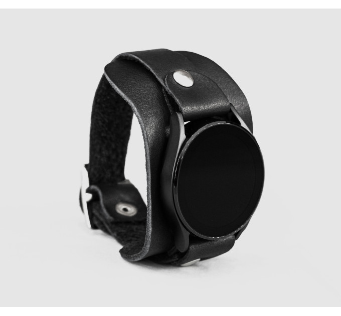 Leather cuff band compatible with Samsung and other Smart watches strap, Handmade UA code 2357
