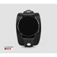 Leather cuff band compatible with Samsung and other Smart watches strap, Handmade UA code 2357st