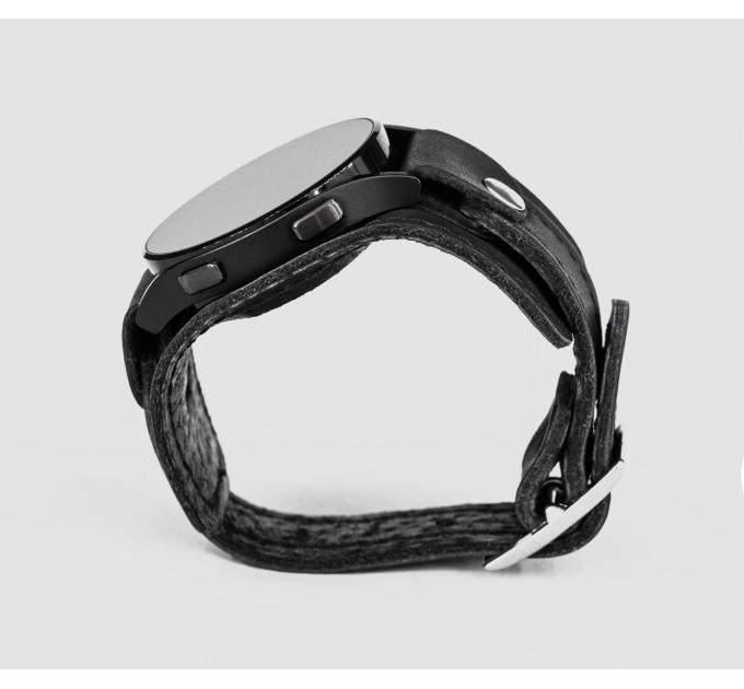 Leather cuff band compatible with Samsung and other Smart watches strap, Handmade UA code 2357st