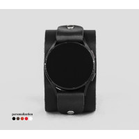 Leather cuff band compatible with Samsung and other Smart watches strap, Handmade UA code 2362