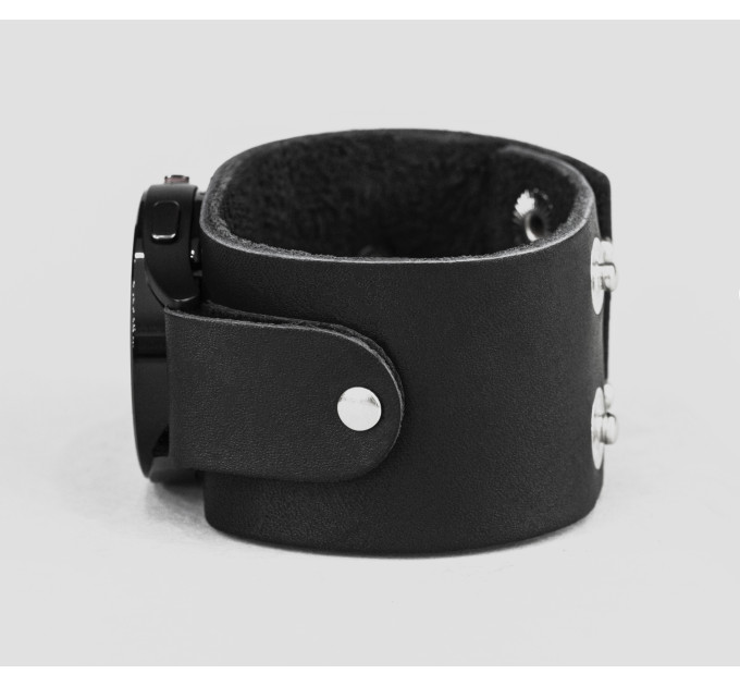 Leather cuff band compatible with Samsung and other Smart watches strap, Handmade UA code 2362