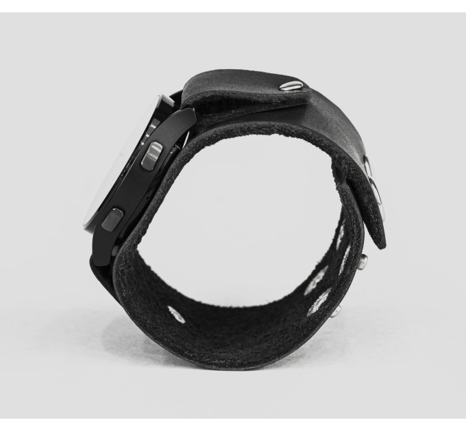 Leather cuff band compatible with Samsung and other Smart watches strap, Handmade UA code 2362