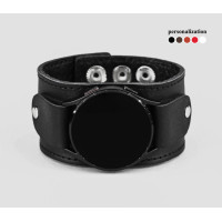 Leather cuff band compatible with Samsung and other Smart watches strap, Handmade UA code 2362st