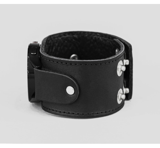 Leather cuff band compatible with Samsung and other Smart watches strap, Handmade UA code 2362st