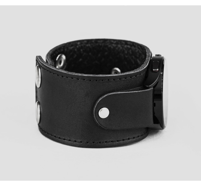 Leather cuff band compatible with Samsung and other Smart watches strap, Handmade UA code 2362st