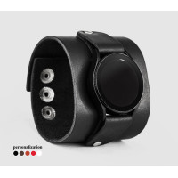 Leather cuff band compatible with Samsung and other Smart watches strap, Handmade UA code 2363
