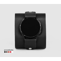 Leather cuff band compatible with Samsung and other Smart watches strap, Handmade UA code 2363