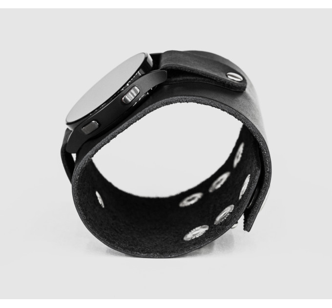 Leather cuff band compatible with Samsung and other Smart watches strap, Handmade UA code 2363