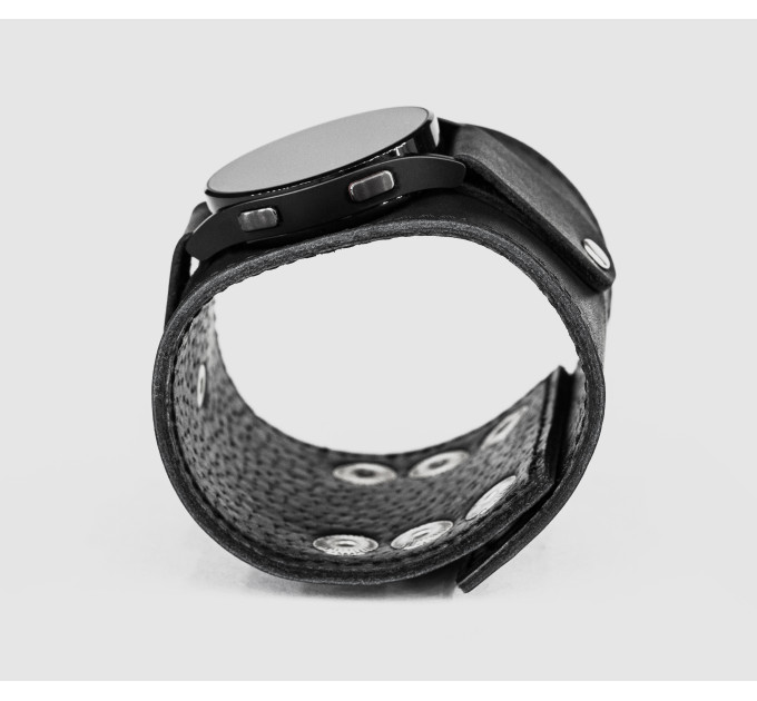 Leather cuff band compatible with Samsung and other Smart watches strap, Handmade UA code 2363st