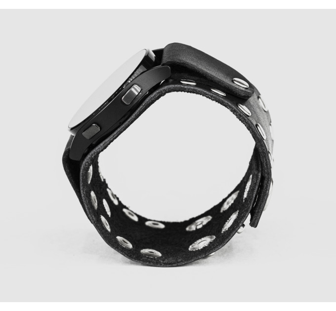 Leather cuff band compatible with Samsung and other Smart watches strap, Handmade UA code 2364