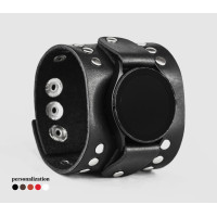 Leather cuff band compatible with Samsung and other Smart watches strap, Handmade UA code 2365