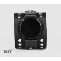 Leather cuff band compatible with Samsung and other Smart watches strap, Handmade UA code 2365