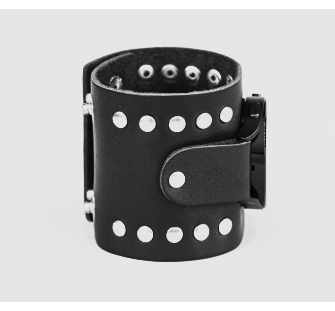 Leather cuff band compatible with Samsung and other Smart watches strap, Handmade UA code 2365