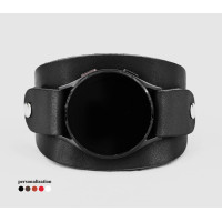Leather cuff band compatible with Samsung and other Smart watches strap, Handmade UA code 2530