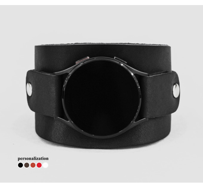 Leather cuff band compatible with Samsung and other Smart watches strap, Handmade UA code 2540