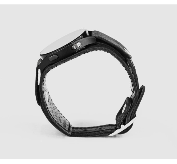 Leather cuff band compatible with Samsung and other Smart watches strap, Handmade UA code 2540st