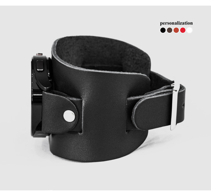 Leather cuff band compatible with Samsung and other Smart watches strap, Handmade UA code 2550