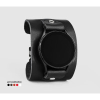 Leather cuff band compatible with Samsung and other Smart watches strap, Handmade UA code 2550