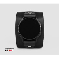 Leather cuff band compatible with Samsung and other Smart watches strap, Handmade UA code 2550